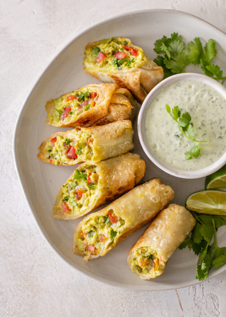 Avocado Egg Rolls With Sweet And Spicy Dipping Sauce
